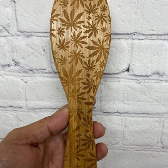 Bamboo Hairbrush Eco Friendly Laser Engraved Sustainability - Pattern ID1 - Picture 4 of 4